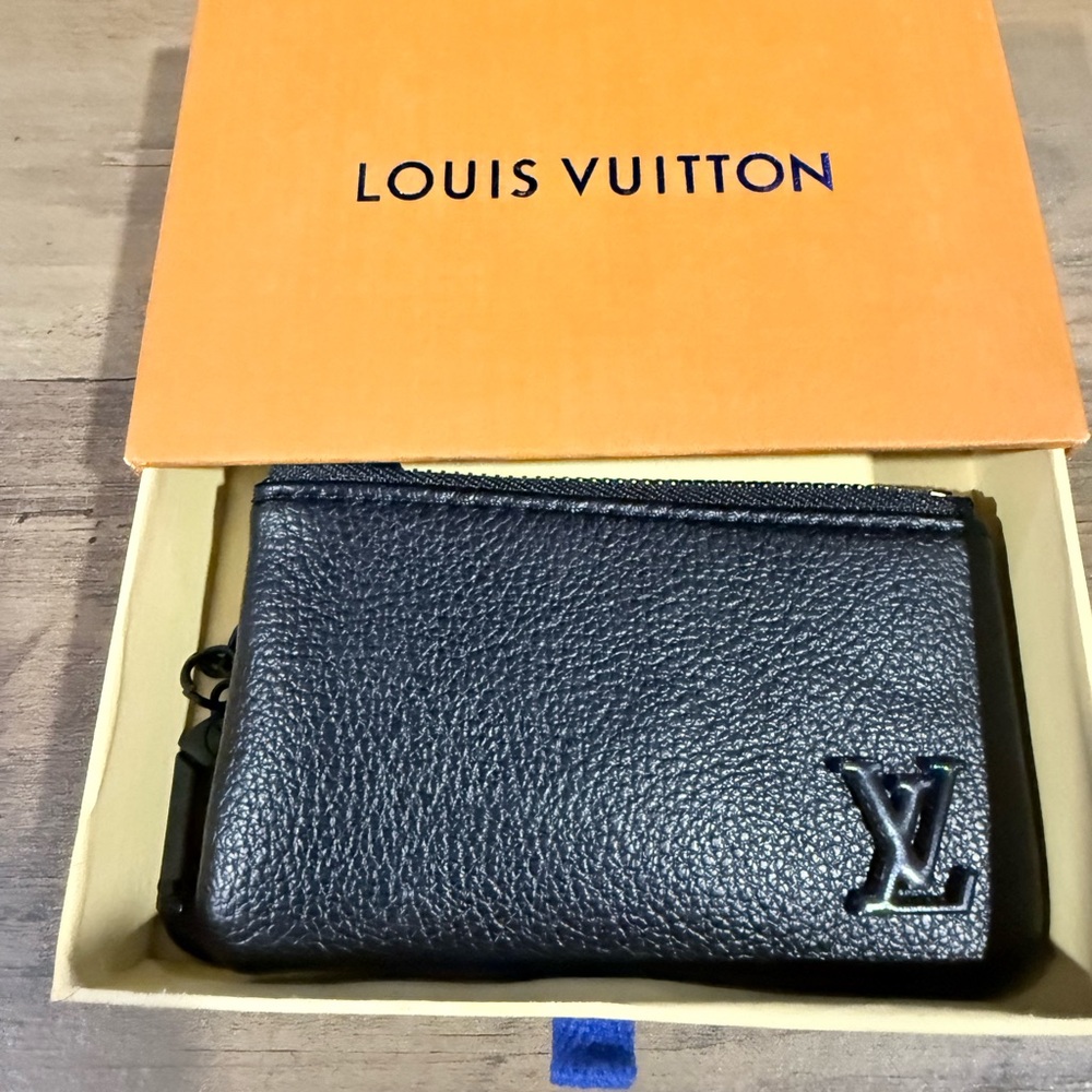 Louis Vuitton Black Pebbled Leather Coin Purse